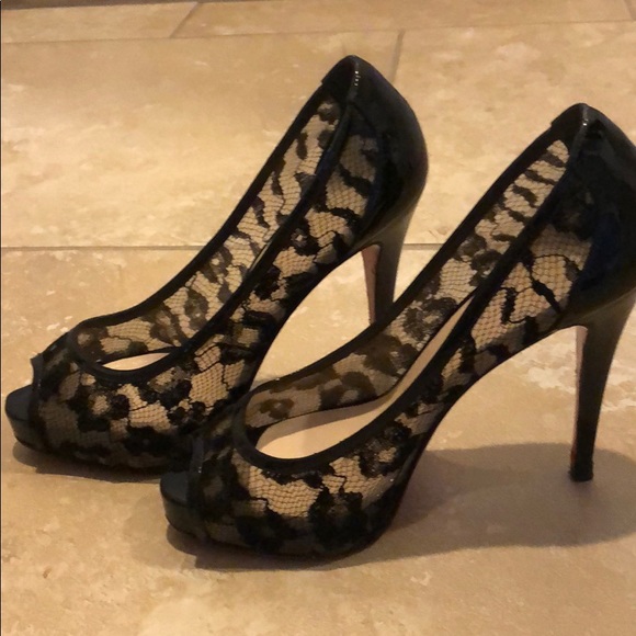 Christian Louboutin Shoes - CLB Black Lace Peeptoe